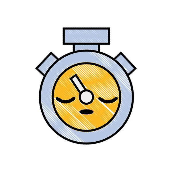 Grated Sleep Cute Chronometer Object Kawaii Vector Illustration — Stock Vector
