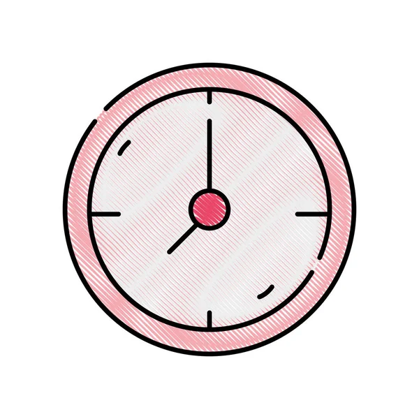 Rallado Pared Círculo Reloj Objeto Diseño Vector Ilustración — Archivo Imágenes Vectoriales