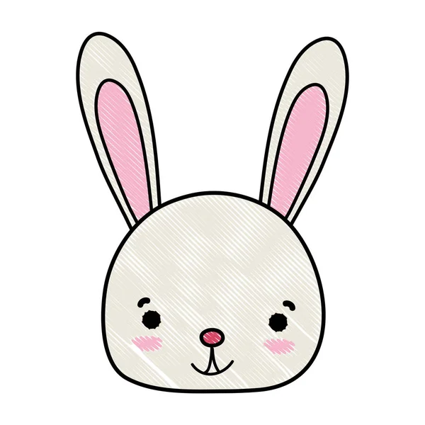 Grated Smile Rabbit Head Wild Animal Vector Illustration — Stock Vector