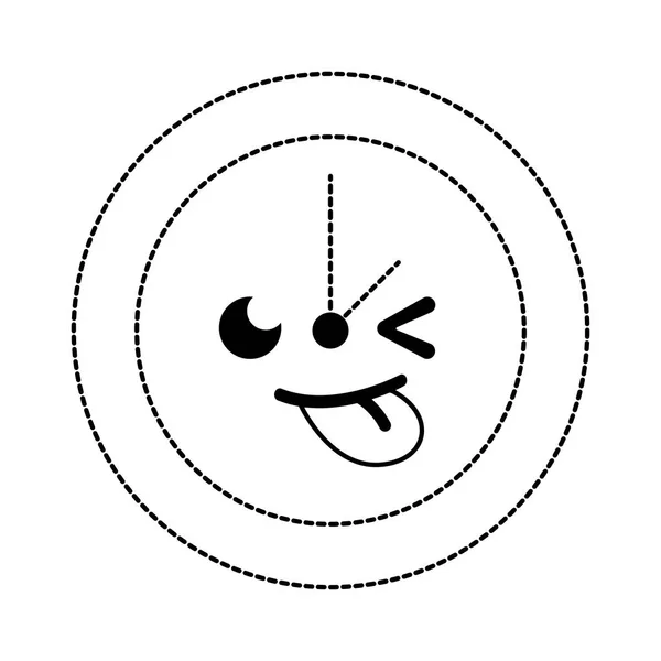 Пунктирная Форма Смешной Круг Часы Кавайи Мультипликационный Вектор Иллюстрации — стоковый вектор