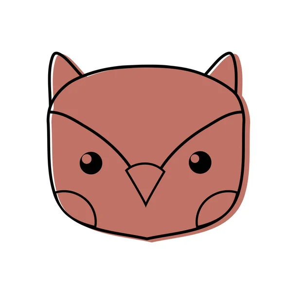 Χρώμα Χαριτωμένο Κουκουβάγια Κεφάλι Άγριων Ζώων Διανυσματικά Εικονογράφηση — Διανυσματικό Αρχείο