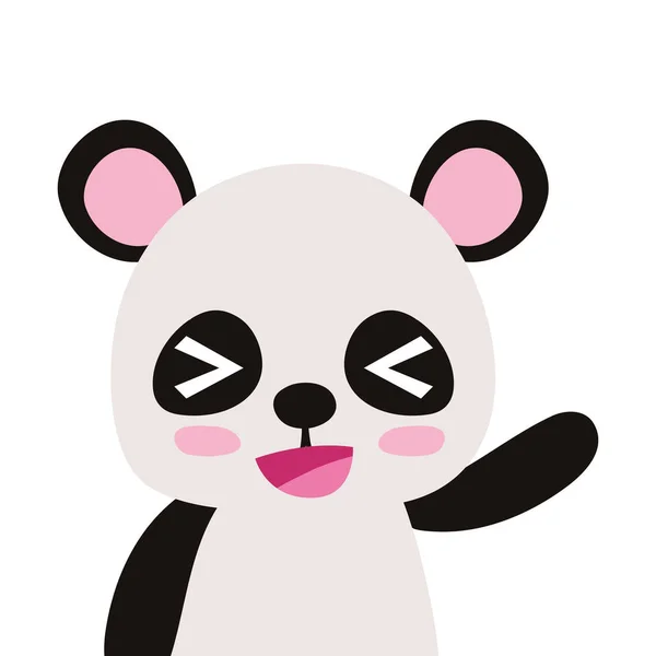 Colorido Adorável Alegre Panda Selvagem Animal Vetor Ilustração — Vetor de Stock