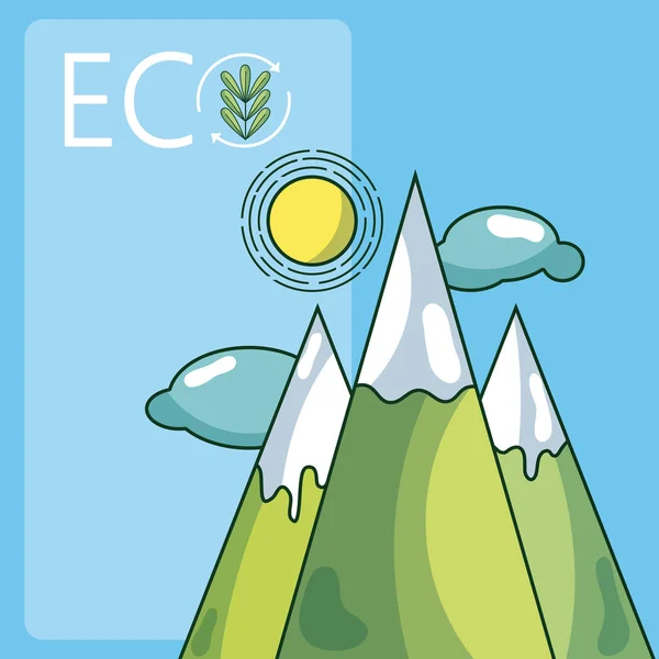 Ambiente Ecológico Día Soleado Con Las Montañas Vector Ilustración Diseño — Archivo Imágenes Vectoriales