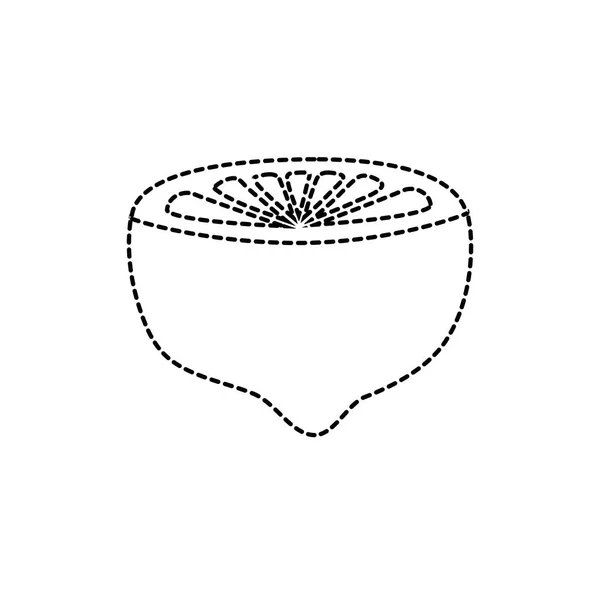 Illustration Vectorielle Fruits Tropicaux Citron Frais Délicieux Pointillés — Image vectorielle