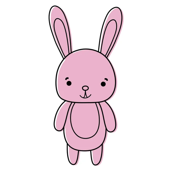 Color Lindo Feliz Conejo Animal Salvaje Vector Ilustración — Vector de stock