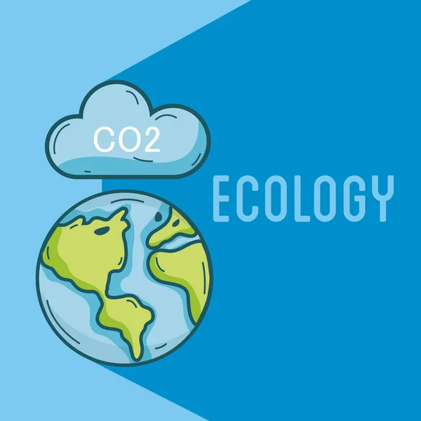 Ecologie Co2 Problèmes Monde Concept Vectoriel Illustration Graphisme — Image vectorielle