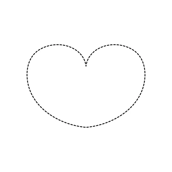 Gepunktete Form Leidenschaft Herz Zeichen Der Liebe Design Vektor Illustration — Stockvektor