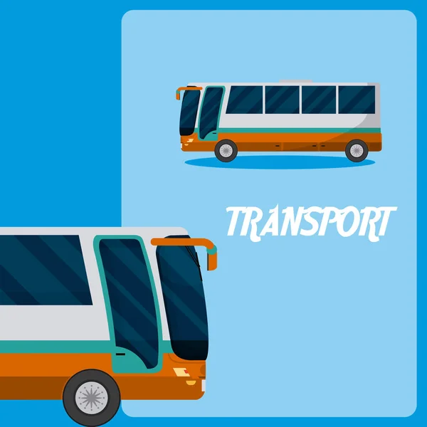 Public Bus Ground Transport Vehicle Vector Illustration Graphic Design — Stock Vector