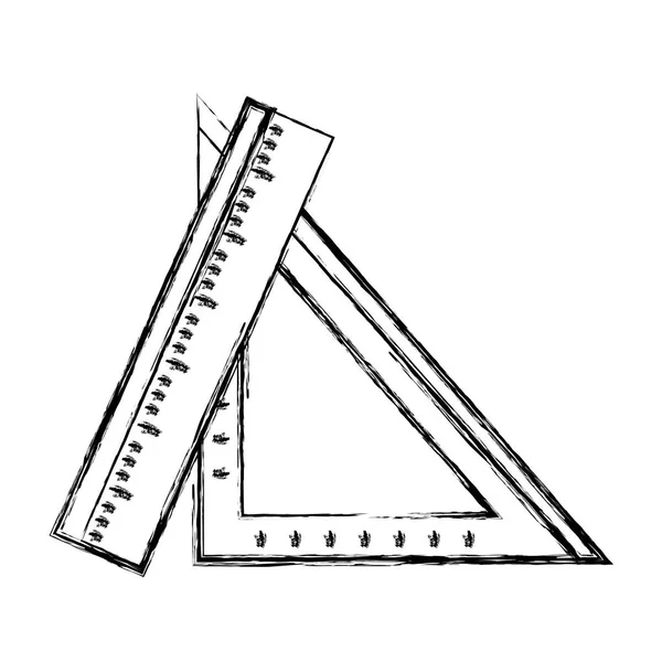 Figur Lineale Schulutensilien Bildung Und Lernen Vektor Illustration — Stockvektor