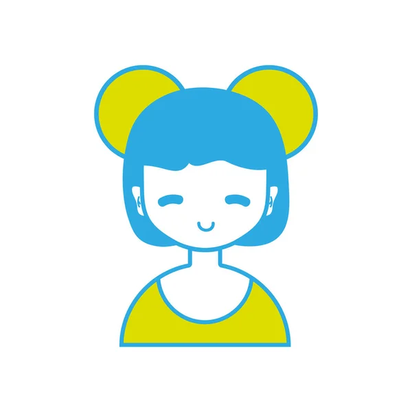 Avatar Chica Con Blusa Peinado Diseño Vector Ilustración — Vector de stock