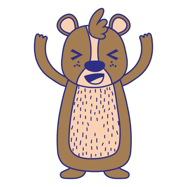 Cor Cheia Bonito Feliz Urso Selvagem Animal Vetor Ilustração —  Vetores de Stock