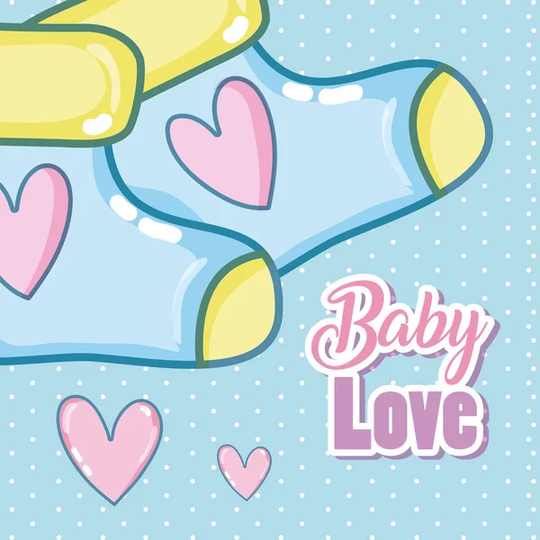 Bebé Amor Dibujos Animados Con Pequeños Calcetines Vector Ilustración Diseño — Archivo Imágenes Vectoriales