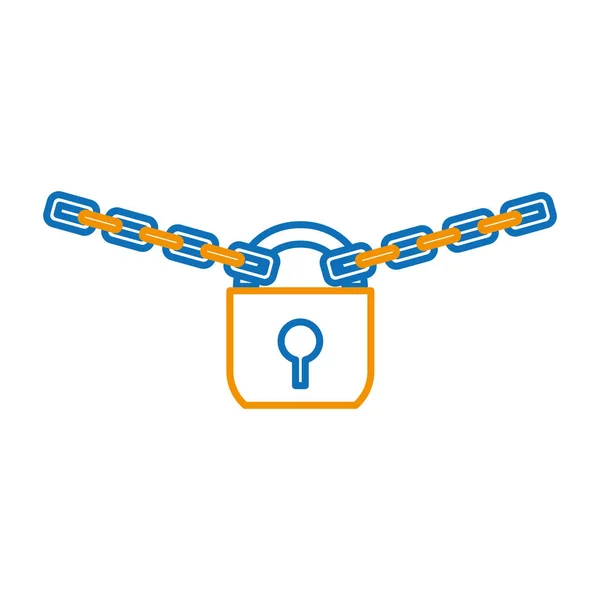 Padlock of security system and warning theme Isolated design Vector illustration