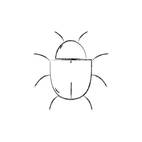 Şekil Örümcek Böcek Web Tehlike Sembolü Vektör Çizim Için — Stok Vektör
