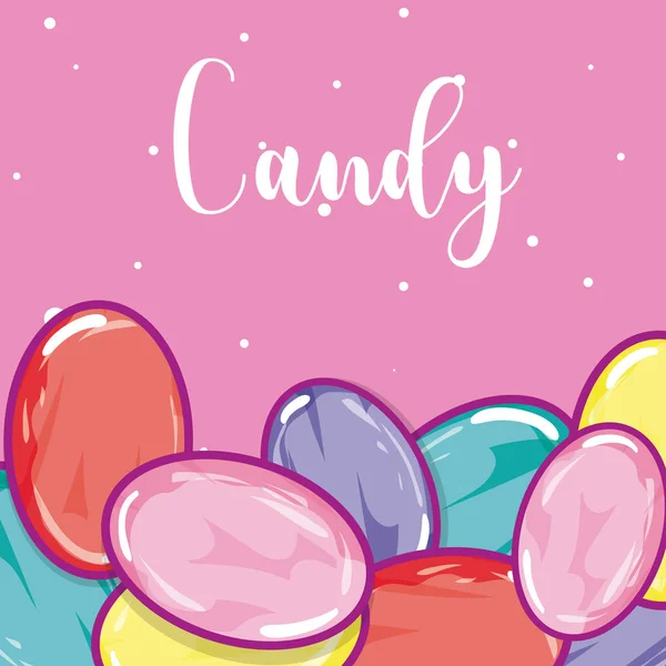 Süßigkeiten Über Rosa Hintergrund Vektor Illustration Grafik Design — Stockvektor