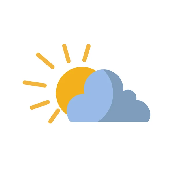Естественное Солнце Облако Небе Векторная Иллюстрация Погоды — стоковый вектор