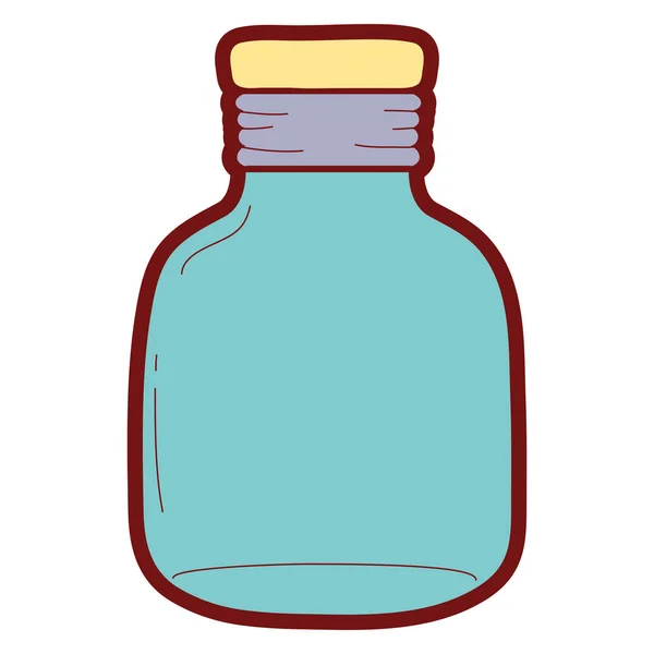 Lijn Kleur Kleine Mason Jar Behouden Stijl Vectorillustratie — Stockvector