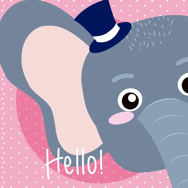 Elephant Saying hello cartoon vector illustration graphic design