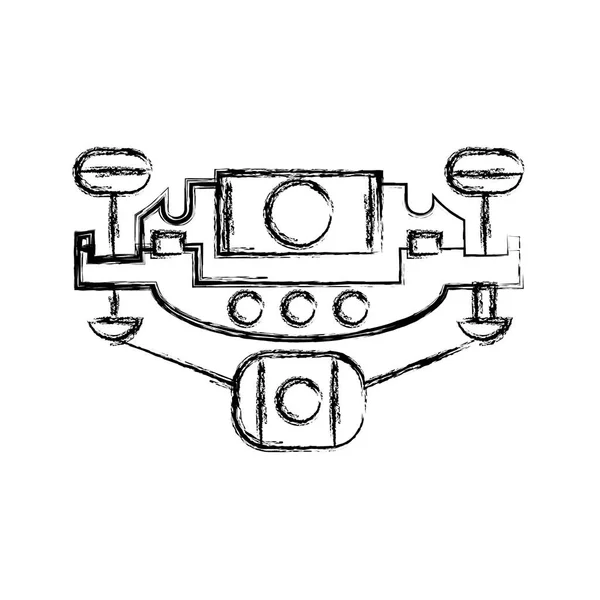 Фігурна Технологія Безпілотника Пропелером Цифровою Камерою Векторні Ілюстрації — стоковий вектор