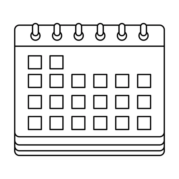 Line Calendar Date Information Event Days Vector Illustration — Stock Vector