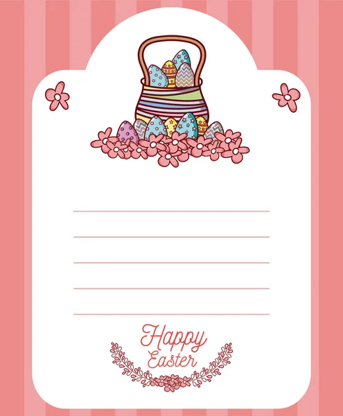 Happy Easter Card Cute Chickens Cartoon — Stock Vector