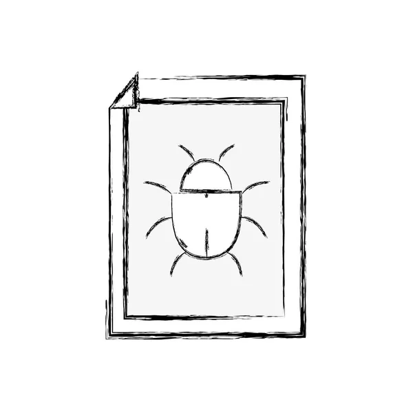 Figura Araña Insecto Símbolo Peligro Dentro Papel Vector Ilustración — Archivo Imágenes Vectoriales