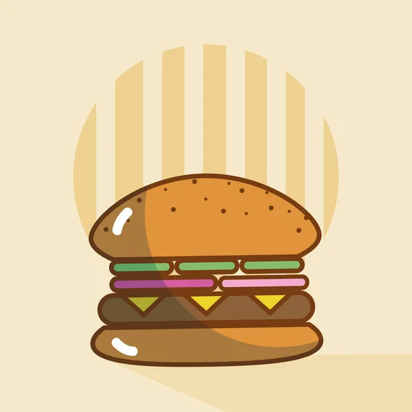 Hambúrguer Deliciosa Comida Desenho Animado Conceito Vetor Ilustração Design Gráfico — Vetor de Stock