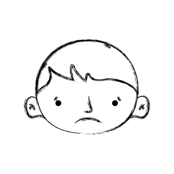 Figur Avatar Pojke Huvud Med Frisyr Design Vektorillustration — Stock vektor