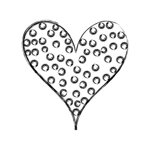 Rysunek Serce Miłość Ilustracji Wektorowych Ozdoba Projekt Punktów — Wektor stockowy