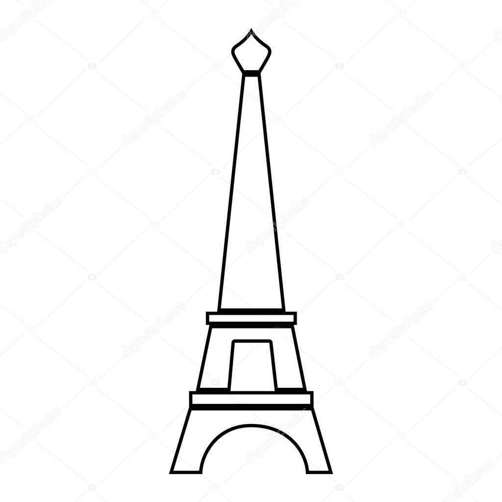 line eiffel tower paris journey vacation vector illustration