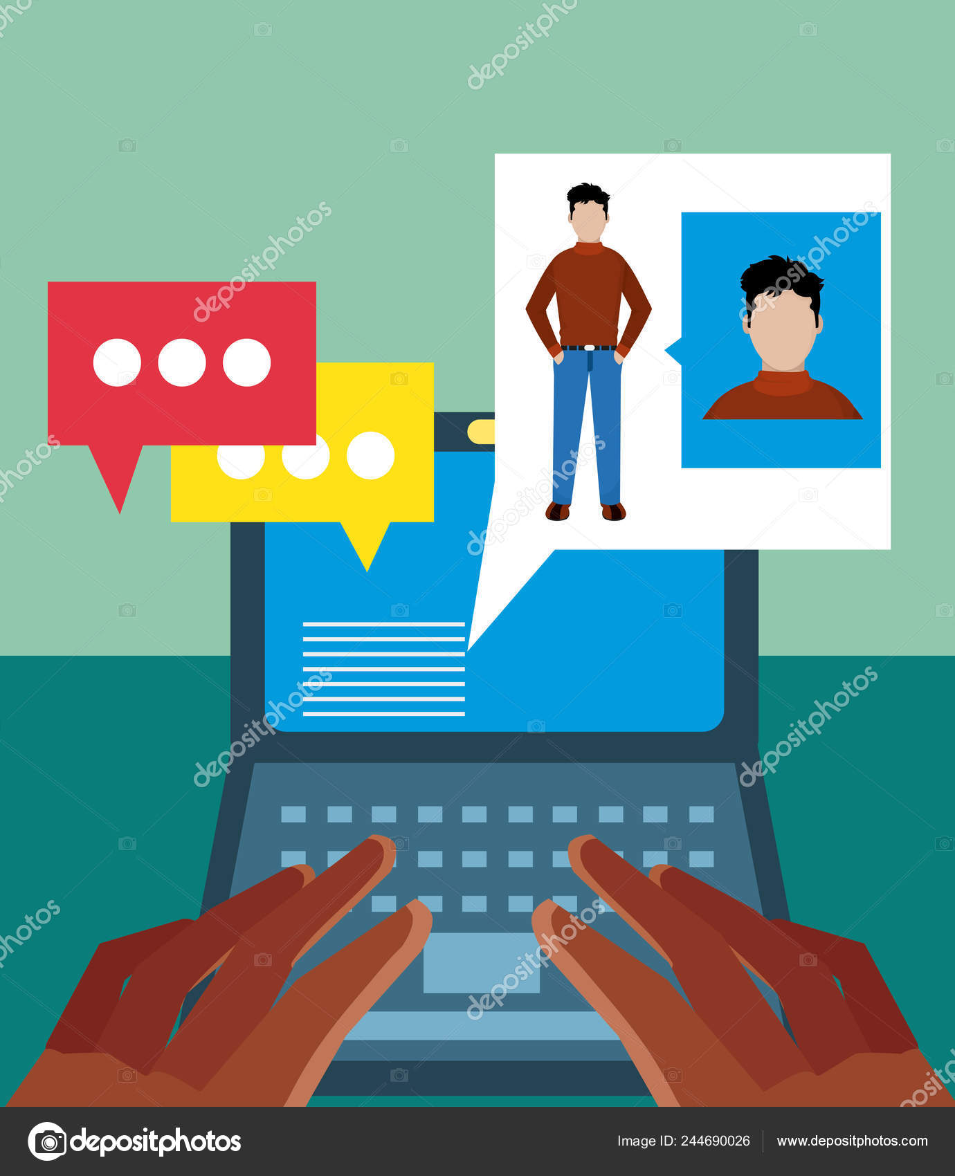 Utilisation Ordinateur Portable Pour Chat Dessin Anime Vectoriel Illustration Conception Image Vectorielle Stockgiu C