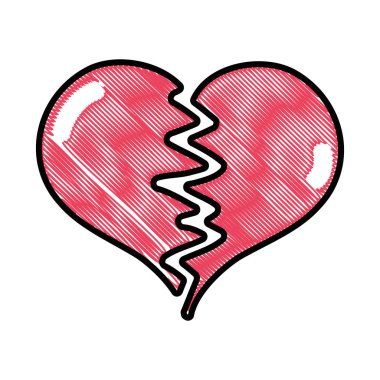 rendelenmiş kalp sembol tasarlamak vektör kırık aşk