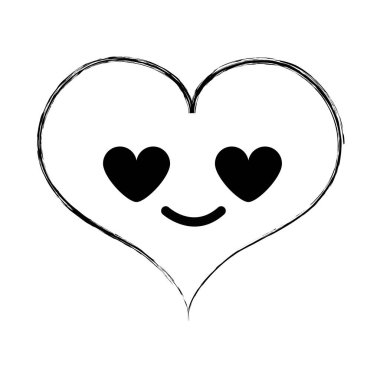 aşk kawaii karakter vektör çizim şekil kalp tutkusu