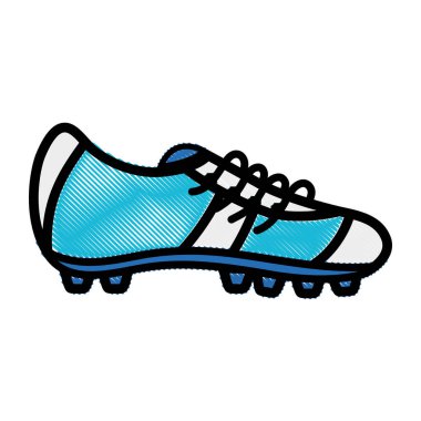 Amerikan futbolu vektör çizim oynamak için rendelenmiş ayakkabısı nesne