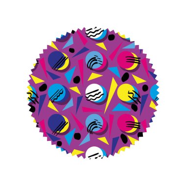 Daire grafik memphis tarzı arka plan vektör çizim ile