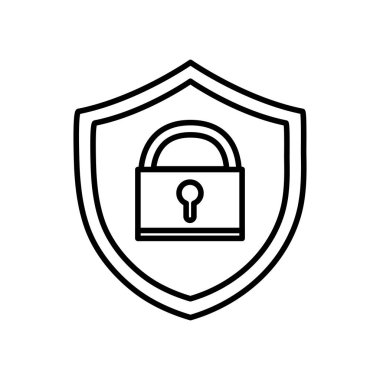 satır kalkan koruma asma kilit simgesi güvenlik vektör çizim ile