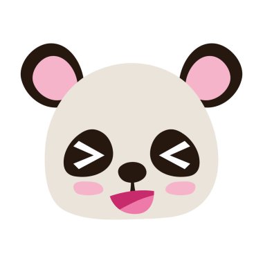 vahşi hayvan vektör çizim renkli neşeli panda baş