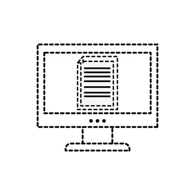 Şekil elektronik belge bilgi bilgisayar teknoloji vektör çizim içinde noktalı