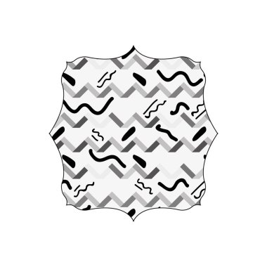 memphis grafik gri tonlamalı kare arka plan vektör çizim rakamlar