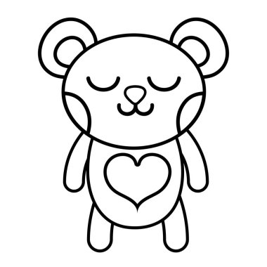 Uyuyan ayı sevimli vahşi hayvan vektör çizim çizgi