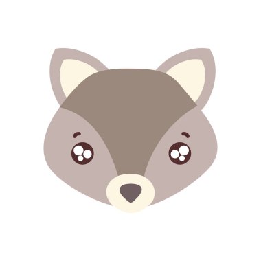 renkli ihale fox baş sevimli hayvan vektör çizim