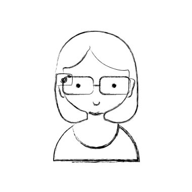 sanal video oyun vektör çizim için 3d gözlük ile şekil kız