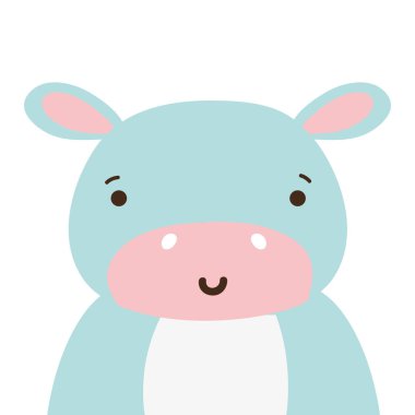 renkli çok güzel ve mutlu su aygırı vahşi hayvan vektör çizim