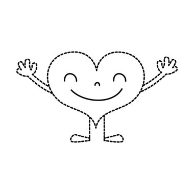 tasarlamak vektör şekli kalp kawaii kolları ve bacakları ile noktalı