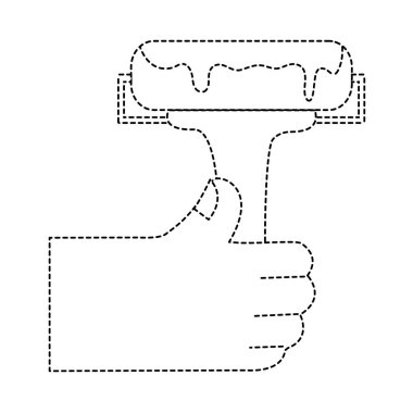noktalı şekli el vektör çizim süslemek için boya silindiri aracıyla