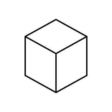 Geometrik ve soyut tema izole tasarım vektör çizim şeklini küp