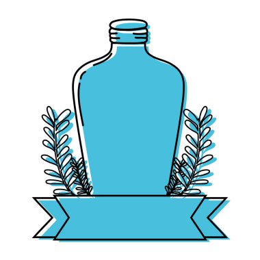 uzun mason kavanoza şube ve şerit vektör çizim ile renk