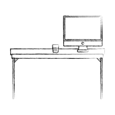 Şekil ahşap Resepsiyon nesne bilgisayar ekran vektör çizim ile