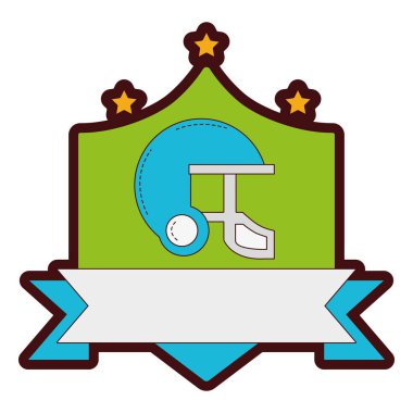 çizgi renk kask koruma amblemi ile yıldızlar ve şerit tasarlamak vektör