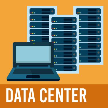 Veri merkezi teknoloji vektör çizim grafik tasarım